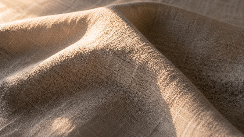 Tissu de lin avec lumière rasante
